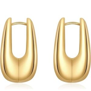Elegant Gold Square Hoop Earrings